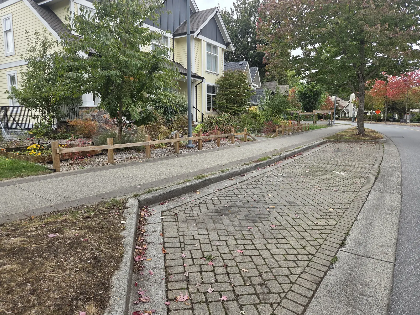 The paved parking bay at the curb in front of the clinic